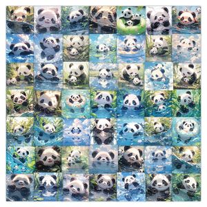 63pcs ins cue nadando panda impermeabilizada pvc adesiva para pacote de adesivo para caixa de bagagem de carros refrigerador de telefone celular mesa de bicicleta copo de skate.