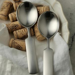 Spoons Grade 304 Stainless Steel Rice Spoon Modern Simple Household Kitchen Tableware Thickened High-grade Pure Hand Sanding