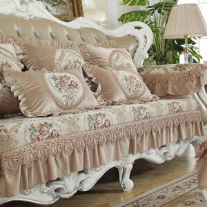 Stol täcker retro chenille slipcovers soffa täckning för vardagsrum 2 3 4-sits soffläder återkommande jacquard fåtölj antislipsdekor