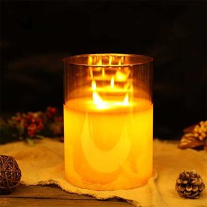 Vela perfumada sem chama LED Candle Light Light Tea Bateria alimentada por vela Luz de oração eletrônica LED Light Halloween decoração WX