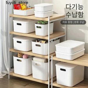Storage Boxes Bins Stackable storage box with lid makeup organizer clothing storage container toy and snack large storage box S24513
