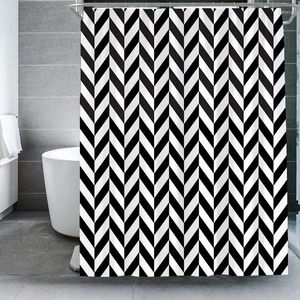 Tende doccia in bianco e nero strisce geometriche accessori per bagno tende in tessuto impermeabile con ganci schermo da bagno