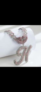 Top Custom Moissanite Diamond Alphabetluxury Letters 26 Letras de colar de moissanita de ouro rosa VVS Colar requintado