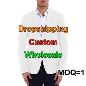 Moda de moda personalizada Moda Diy Your Design Casual Slim Fit Blazer 3D Print Men Men Drop Wholesale 240513