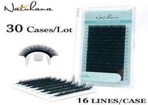 Natuhana Whate 30caseslot 16Rows Natural Mink One Ensension Ensension Индивидуальные поддельные фальшивые ресницы Extension3233928