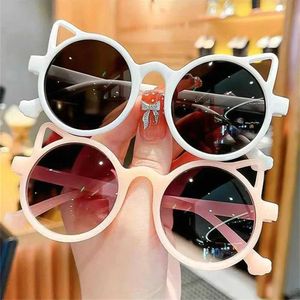 Sonnenbrillen Kinderbrille Summer Girls und Jungen süße Katzen Ohren (gedämpftes Katzenohr-Formbrot) Tier Cartoon Retro UV-Schutzbrille D240514