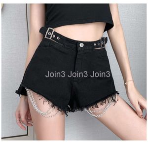 Summer New Design Womens Cool Fashion High Waist Chains Patchwork A-line Shorts sciolti pantaloni Smlxlxxl