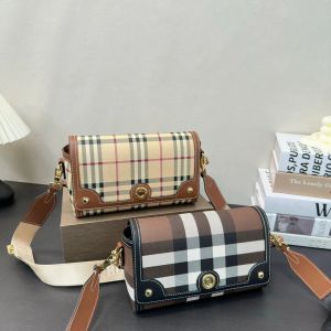 Hot Vintage Messenger Women's Designer Flip Cover Fashion Strap Checkered Leather High Quality Shoulder Crossbody Bag With Box 245144BF