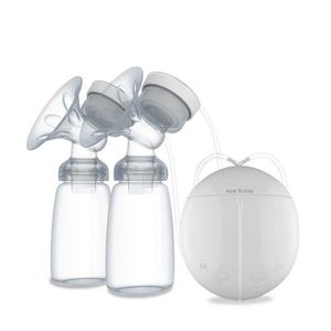 母乳材のボトルを強く吸引するための新しいデュアル電気母斑ポンプコールドとホットパッドニップルUSB電気豊胸ポンプ