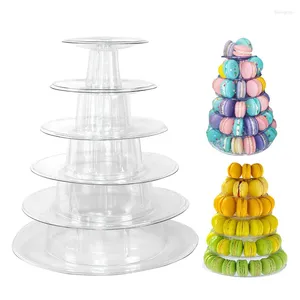 Piastre decorative 4/6tiers macaron supportatore di supporto per cupcake tower rack di plastica torta di plastica per matrimoni dedicanti da dessert da tavolo da tavolo