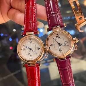 High Quality Classic Pasha Vintage Quartz Alphabet Markers Woman Watch Luxury Designer Watches Women's WatchThe Simple Watchs With Box