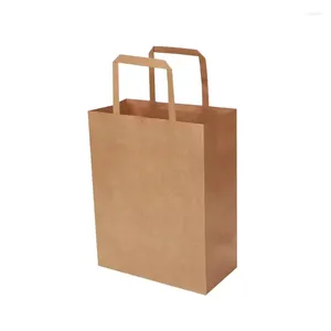 Embrulhe de presente por atacado logotipo personalizado e ecológico compras marrons kraft papel bolsa de papel