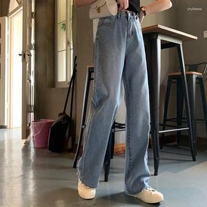 Women's Jeans N2450 Light-colored Dad Pants High Waist Slim Straight Loose Mopping Trousers