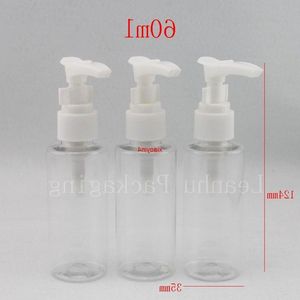 60 ml Clear Colered Shape Cosmetic Lotion Bottle For Family Personal Care with White Pump Plastic Container Makeup PackagingGood Package ESDL