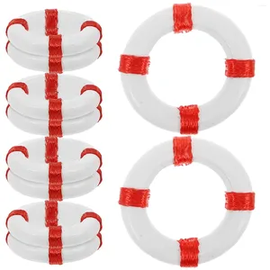 Dekoracje ogrodowe 10pcs mini śródziemnomorski styl pływania ring ring żywica żywica figurka miniaturowa dekoracja morza (czerwona)