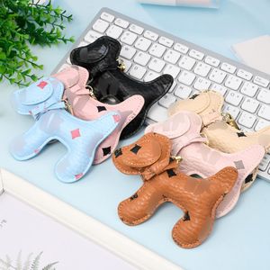 4colors pu革のかわいい犬モデルキーチェーンキーチェーンリングホルダーファッションクールなデザインポーフクレフギフトメンズレディースカーバッグペンダントアクセサリー