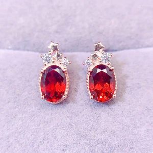 Stud Earrings Per Jewelry Natural Real Red Garnet Earring Star Style 5 7mm 1ct 2pcs Gemstone 925 Sterling Silver Fine L243116