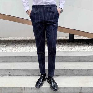 Men's Pants New Spring Autumn England style streak pants Work Stretch Pants Men Business Fashion Slim Casual suit Pant Male Brand Trousers Y240514