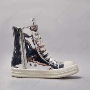 Dekherw Casual High Caffice Silver Boot Designer Men Men Shoe Round Fashion молния на молнии