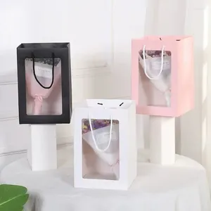 Wrap regalo per la finestra trasparente borsetta di San Valentino Flow Flower Festival Portable Blank Borse Boutes