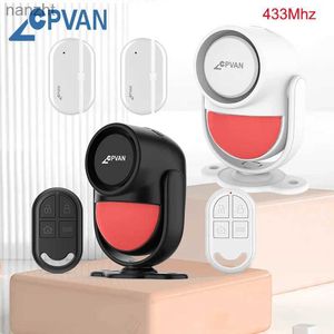 Alarm systems CPVAN motion detector wireless 433MHz PIR motion sensor for home Burglar security alarm with door sensor alarm and RC WX