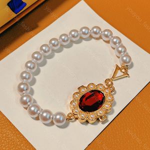 Luxury Ruby Pendant Necklace Womens Dynasty Bracelet Designer Jewelry Sets Pearl Chain Necklaces Ladies Wedding Bracelets Retro 925 Silver Gifts With Box -7