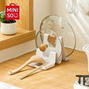 Kitchen Storage Miniso Pot Lid Holder Multifunctional Organizer Rack For Convenient - Cross-border Seller