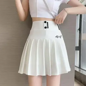 Spódnice Wysokiej jakości spódnica golfowa Kobiety noszą 2024 Summer Korean Fashion Flaisted Mini Clothing