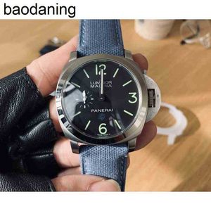 Panerss Mens 시계 고품질 시계 디자이너 시계 남자 기계식 슈퍼 스테인레스 스틸 44mm 대기 패션 2zyr