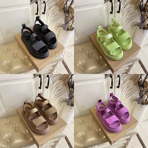 Tasarımcı Sandallar Goldenglow Sandal Kadın Terlik Platform Terlik Tıknaz Sandal Velcro Kaydırıcı Su Geçirmez Slayt Slide Summer Plaj Flip Flops