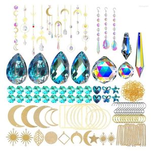 Estatuetas decorativas 370 pcs kits de cristal suncatcher kits pendurados cristais de lustres de peças peças de arco -íris pingentes de sol de sol