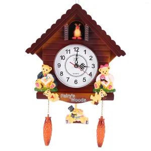 Wanduhren Retro Vintage hölzerne Kuckuckshandkreischschnitz Wohnzimmer Uhr Schwung Timer Alarm Interiors Dekoration Werkzeuge