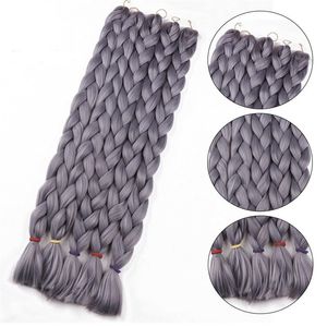 41 polegadas de ombre de ombre único multi-colorido verde rosa Extensão de cabelo sintético Twist Jumbo Braid Kanekalon Hair Bulks Dreadlock Dropshipping