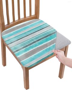 Chair Covers Nordic Striped Textured Turquoise Seat Cushion Stretch Dining Cover Slipcovers For Home El Banquet Living Room