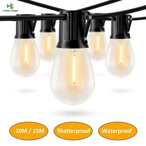 SHATTER -AFROID S14 Retro Street Garland String Light Bulb Plastic Waterproof 220V E27 a LED Christmas Outside Party Decoration 240514