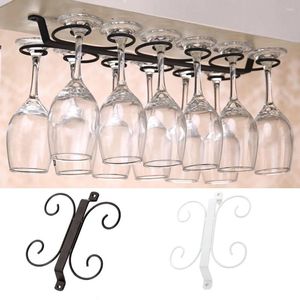 Kitchen Storage Iron Wine Glass Hanger Glasses Metal Organizer Rack Under Cabinet Stemware Holder Bar Shelf