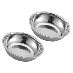 Plates 2 Pcs Metal Measuring Cups Seasoning Dish Appetizer Flavor Sauce Bowl