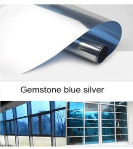 Film di finestre impermeabili in argento blu gemella a un modo specchio adesivi isolanti in argento reiezione UV Privacy Windom Tint Films Home 5351062