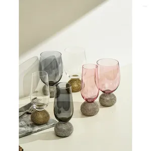 Mugs Nordic Light Luxury Rhinestone Glass Red Wine Cup Champagne Net Diamond Milk Coffee Home Decoration