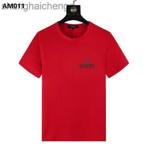 Trend Oryginalny 1to1 Amirirs T koszule Projektant męski Korean High Street Fashion Mens Osobowość Kupidywana Koszulka Kupita Krótkie rękawie z logo