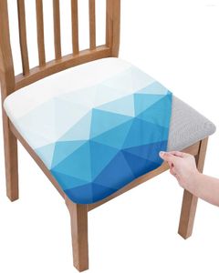Chair Covers Triangle Block Blue Gradient Seat Cushion Stretch Dining Cover Slipcovers For Home El Banquet Living Room