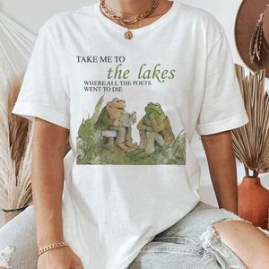 メンズTシャツ女性美的かわいい漫画カエルゴブリンコアTシャツヴィンテージボーホーグラフィックTSトレンディミュージックTシャツ女性コテージコア服T240510