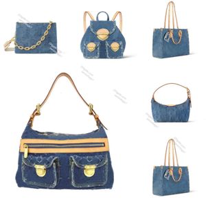 24SS Designer Handbag denim väska rese väska klassisk jacquard tygväska kvinnor axel kors kropp väskor kvinnor handväska mode underarm hobo väska