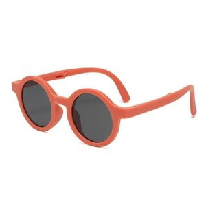Retro vikbara runda solglasögon för barn pojkar flickor morandi färg stil solglasögon barn ultralätt fällbara solglasögon