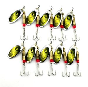 10st Ny metallsked spinnerbait fiske lockar med diskantkrokar fiske wobblers paljetter betar 7cm88g278f3752433