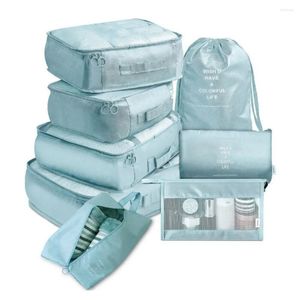 Depolama Çantaları 8pcs Taşınabilir Seyahat Bagaj Set Giysileri Sınıflandırma Çok Fonksiyonlu Su Geçirmez Çanta Organizatör