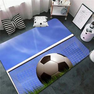 Mattor söt fotbollsälskare fotbollsplan gräsmatta coola dörrmattor för vardagsrum badrum kök kök matta anti-halkflanell matta
