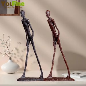 Giacometti Skulptur Bronze Walking Man Statue Abstraktes Skelett Bronze Casting Art Figur berühmte Replik Crafts Home Decor 240509
