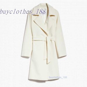 Women's Mid-length Trench Coat Wool Blend Coat Italian Brand Women's Luxury Coat High Quality Cashmere Coat Qosb