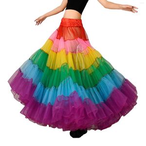 SAIRS MULHERES MULHERES MULTICOLORES ALINBOW A-LINE MAXI TUTU SAIL